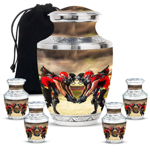 Football Small Urn For Ashes Teardrop, Heart Cremation Urn
