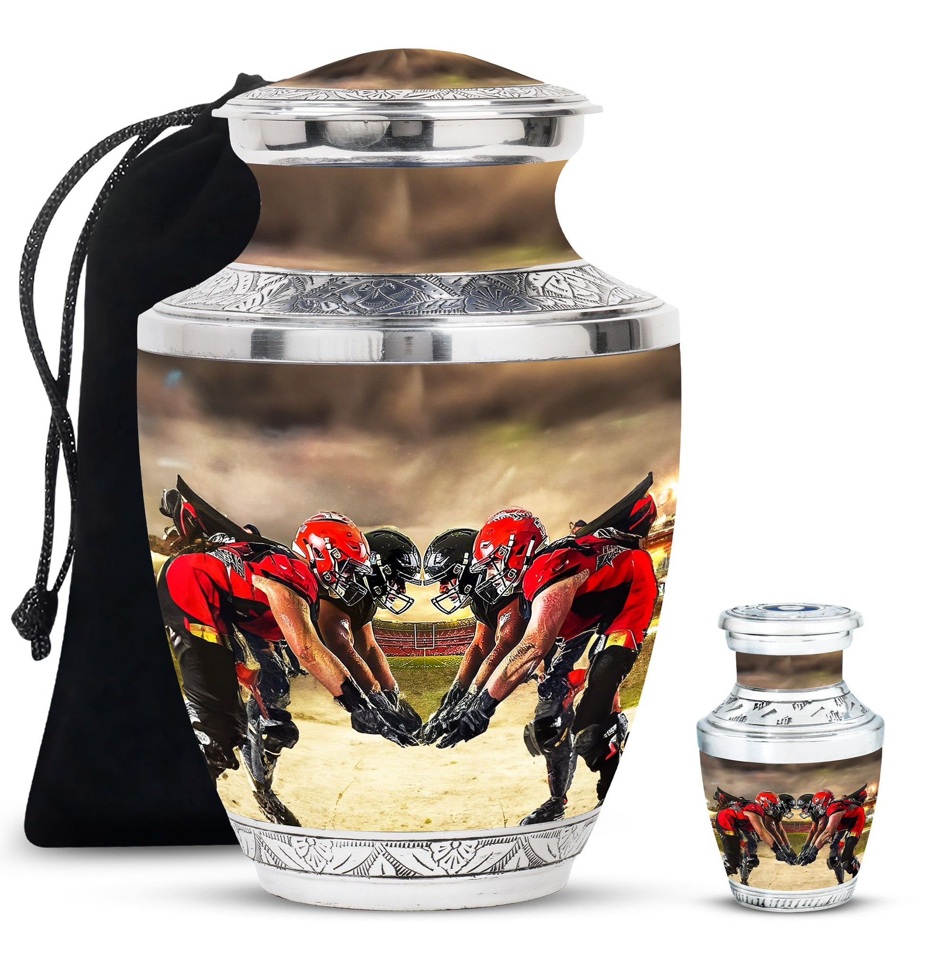 Football Small Urn For Ashes Teardrop, Heart Cremation Urn
