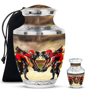 Football Small Urn For Ashes Teardrop, Heart Cremation Urn