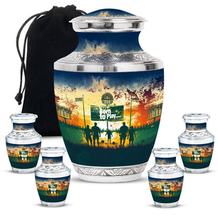 Football Keepsake Teardrop, Heart Cremation Urn For Ashes