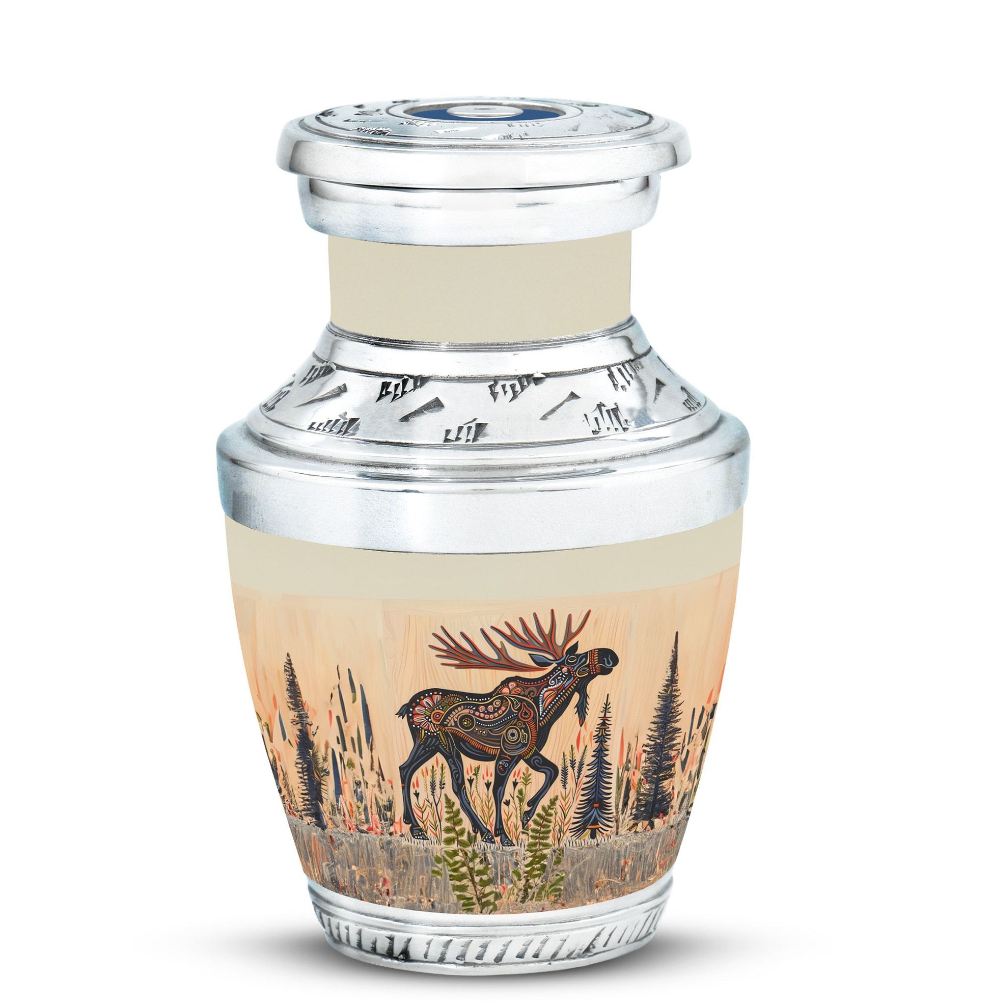 Moose Walking Small Urns For Ashes Teardrop, Heart Urn