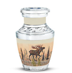Moose Walking Small Urns For Ashes Funeral, Ashes Urn