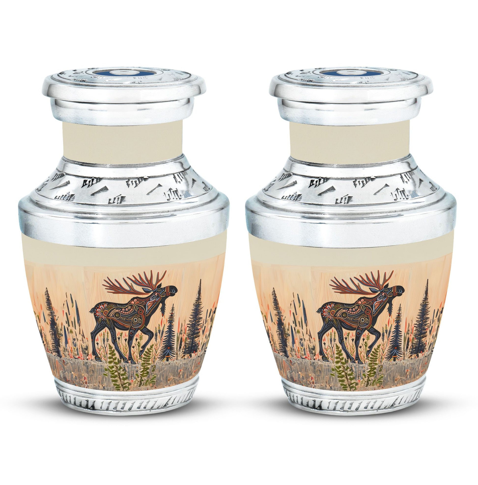 Moose Walking Small Urns For Ashes Teardrop, Heart Urn