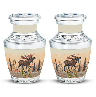 Moose Walking Small Urns For Ashes Funeral, Ashes Urn