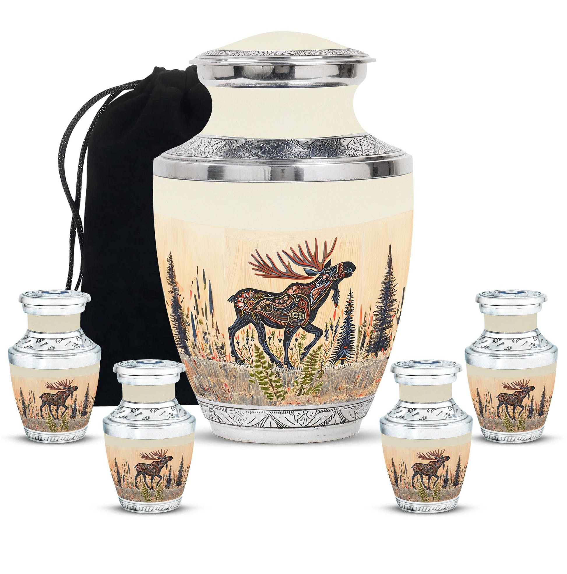 Moose Walking Small Urns For Ashes Funeral, Ashes Urn