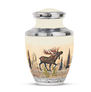 Moose Walking Small Urns For Ashes Funeral, Ashes Urn