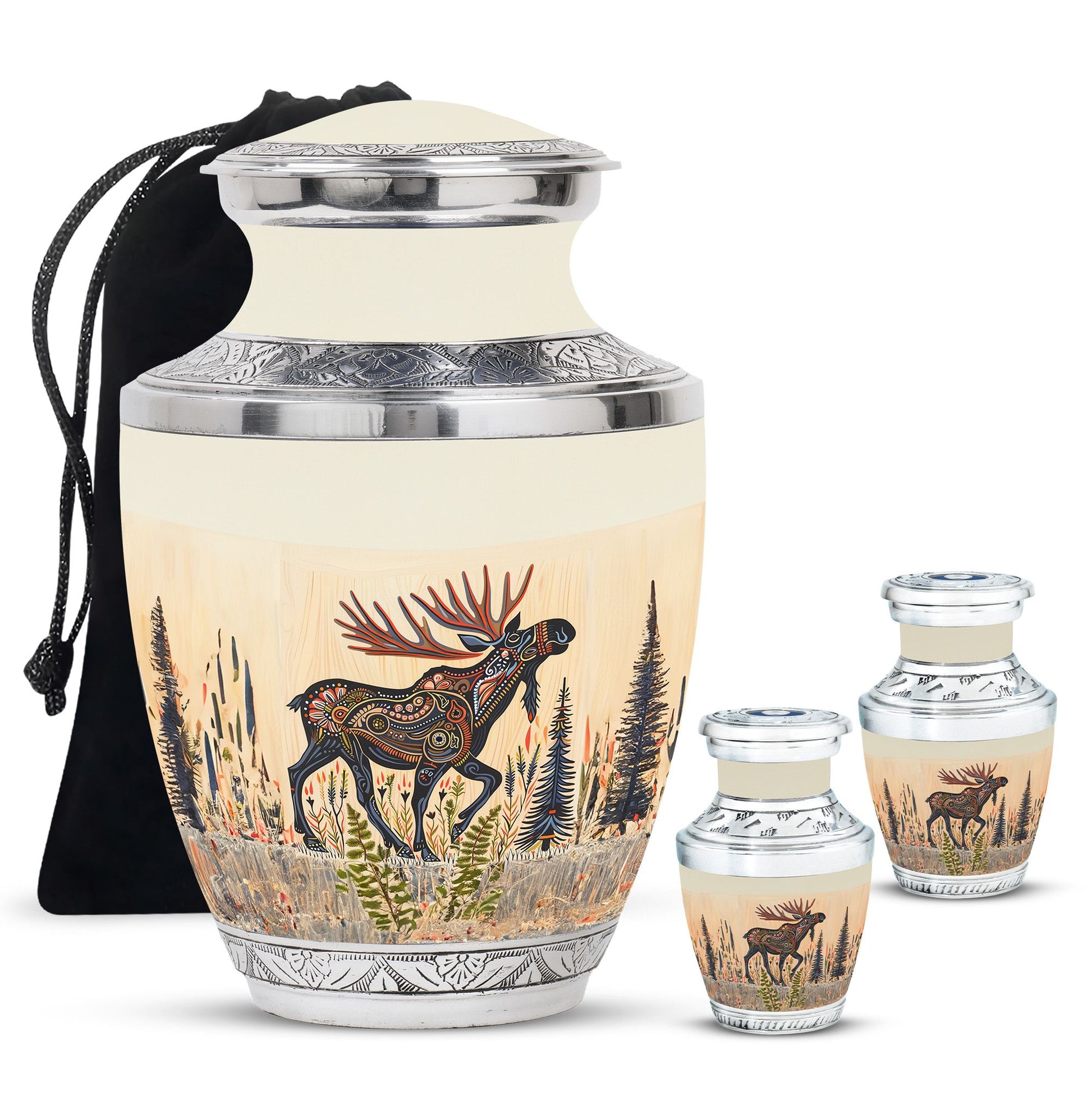 Moose Walking Small Urns For Ashes Funeral, Ashes Urn