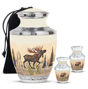 Moose Walking Small Urns For Ashes Funeral, Ashes Urn