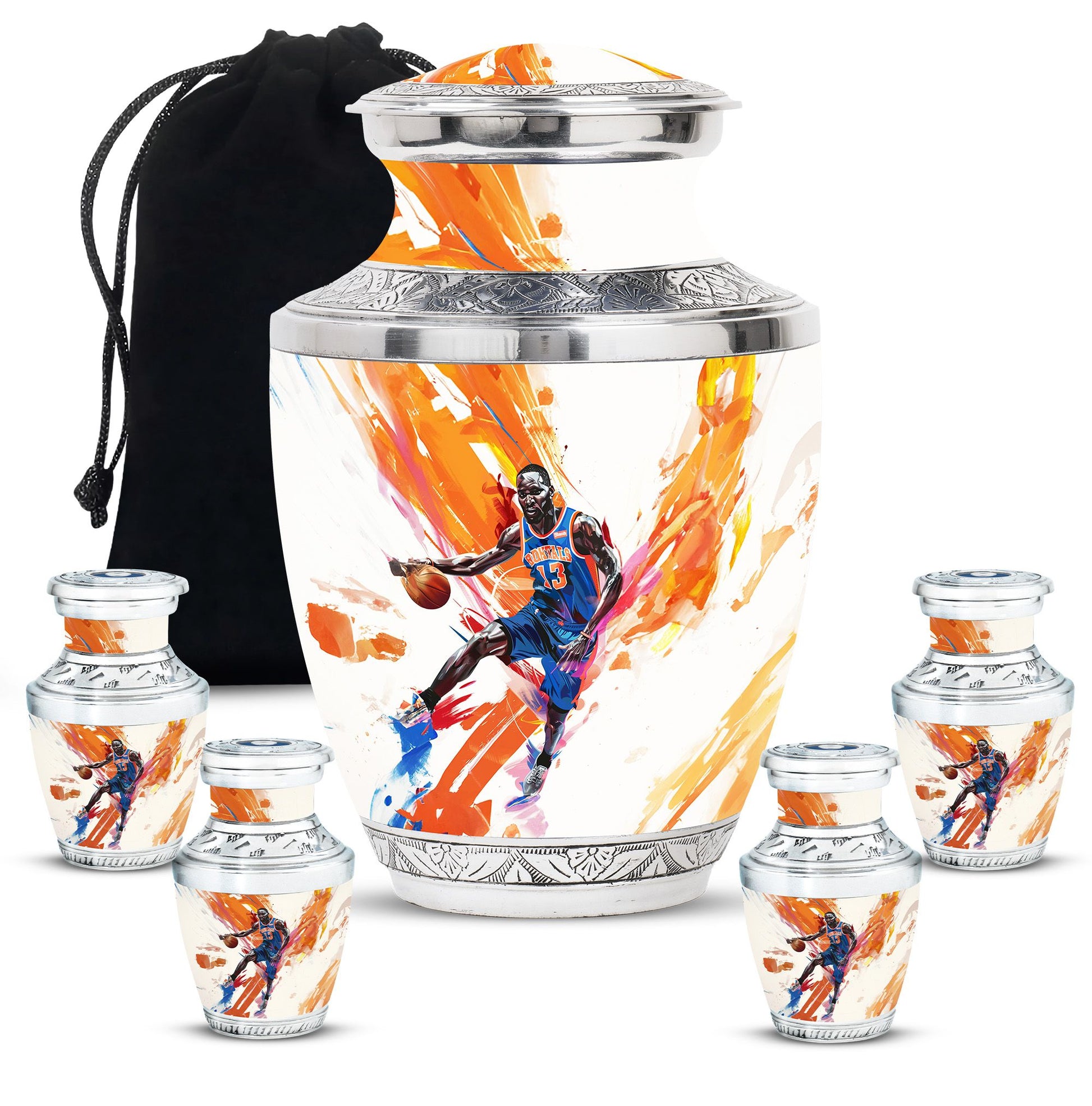 Basketball Metal Urns For Human Ashes Funeral, Ashes Cremation Urn