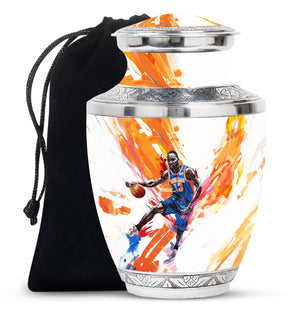 Basketball Metal Urns For Human Ashes Teardrop, Heart Cremation Urn