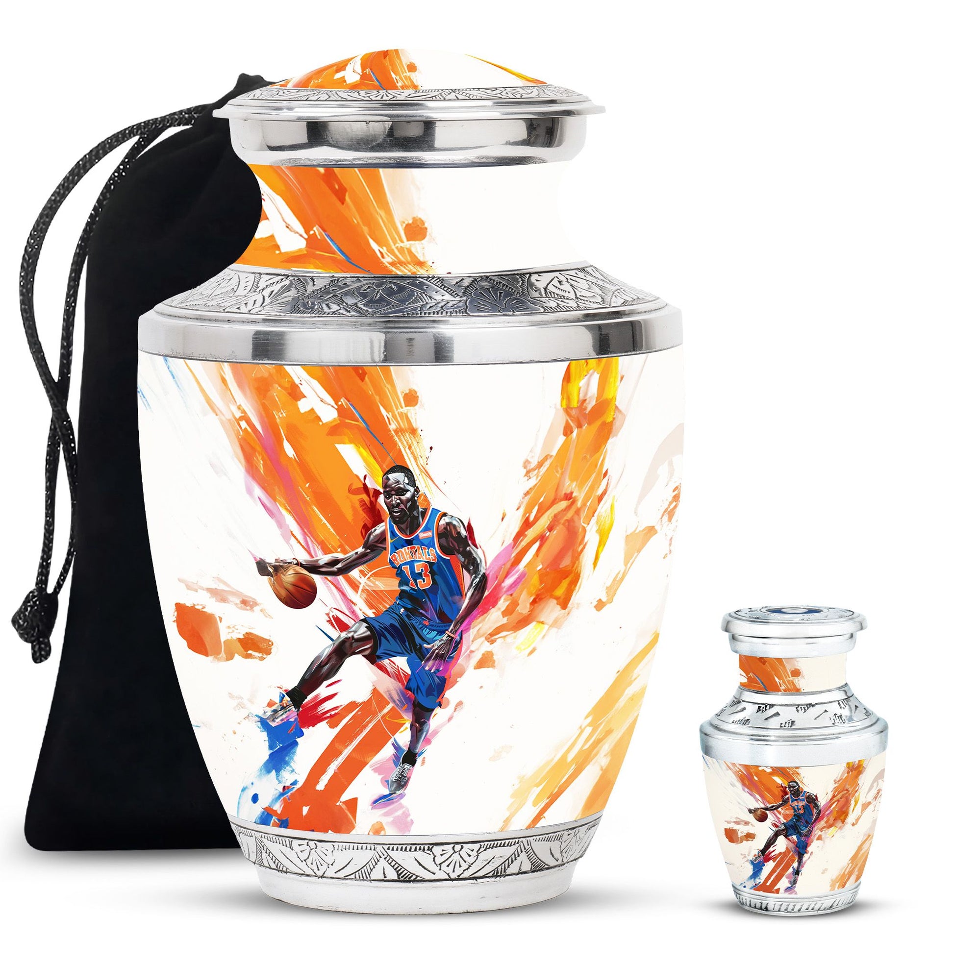 Basketball Metal Urns For Human Ashes Funeral, Ashes Cremation Urn