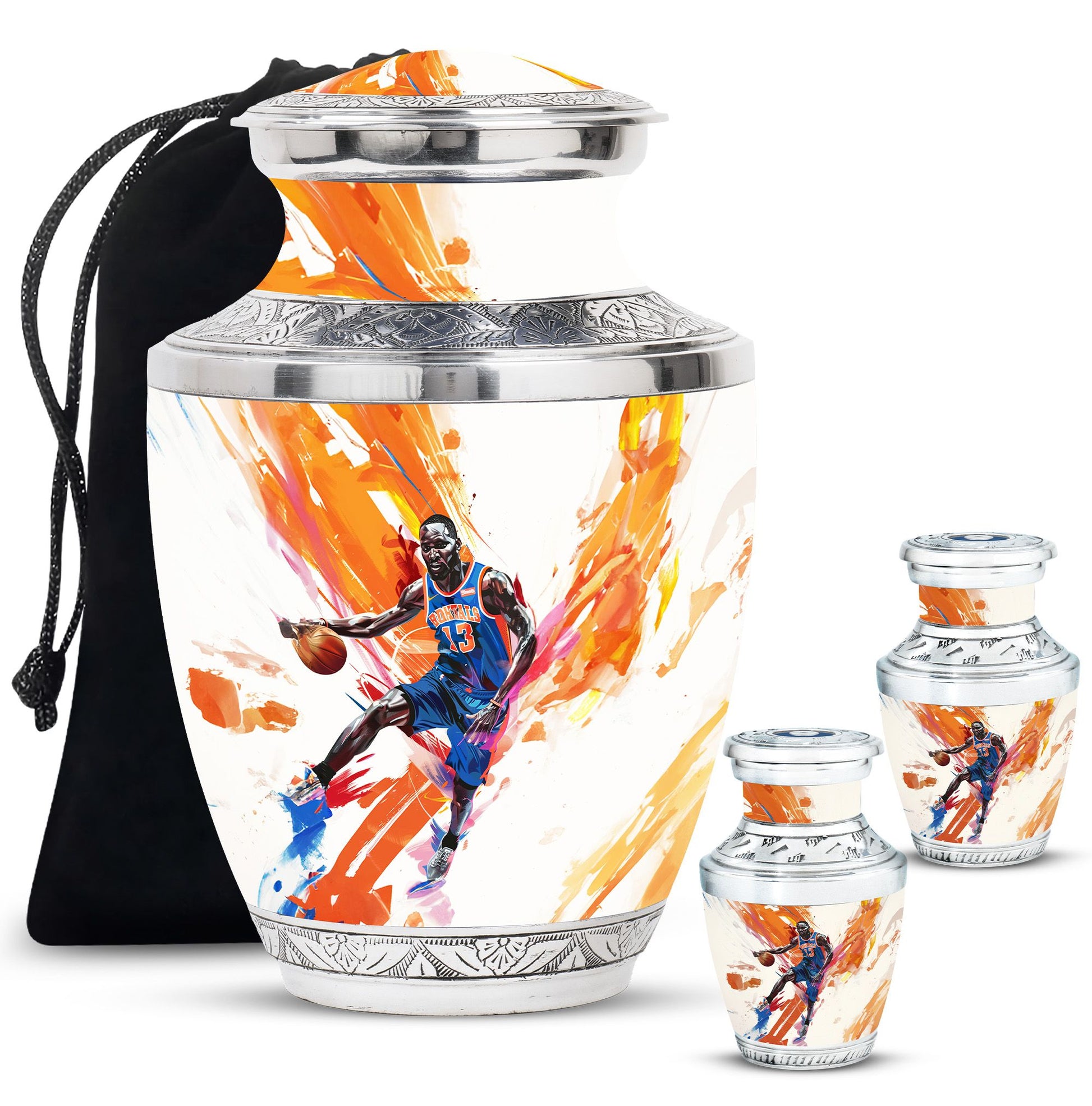 Basketball Metal Urns For Human Ashes Funeral, Ashes Cremation Urn