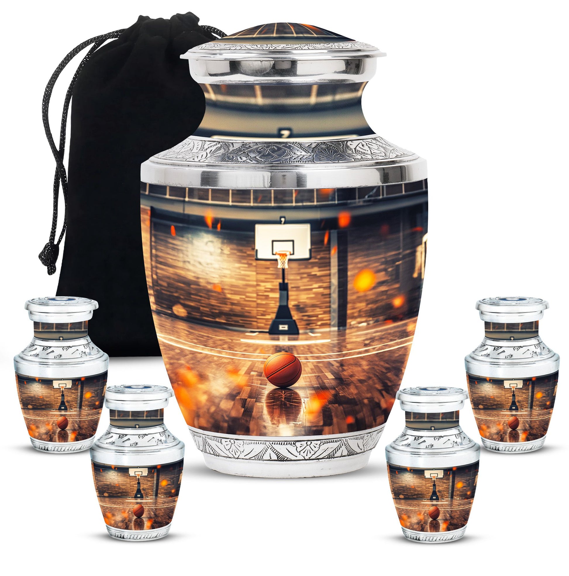 Basketball Burial Urn Teardrop, Heart Cremation Urn