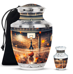 Basketball Burial Urn Teardrop, Heart Cremation Urn