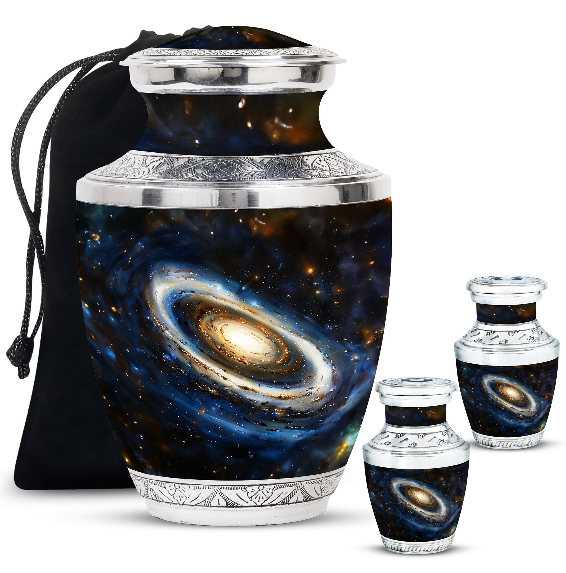 Galaxy Medium Urn For Ashes Teardrop, Heart Cremation Urn