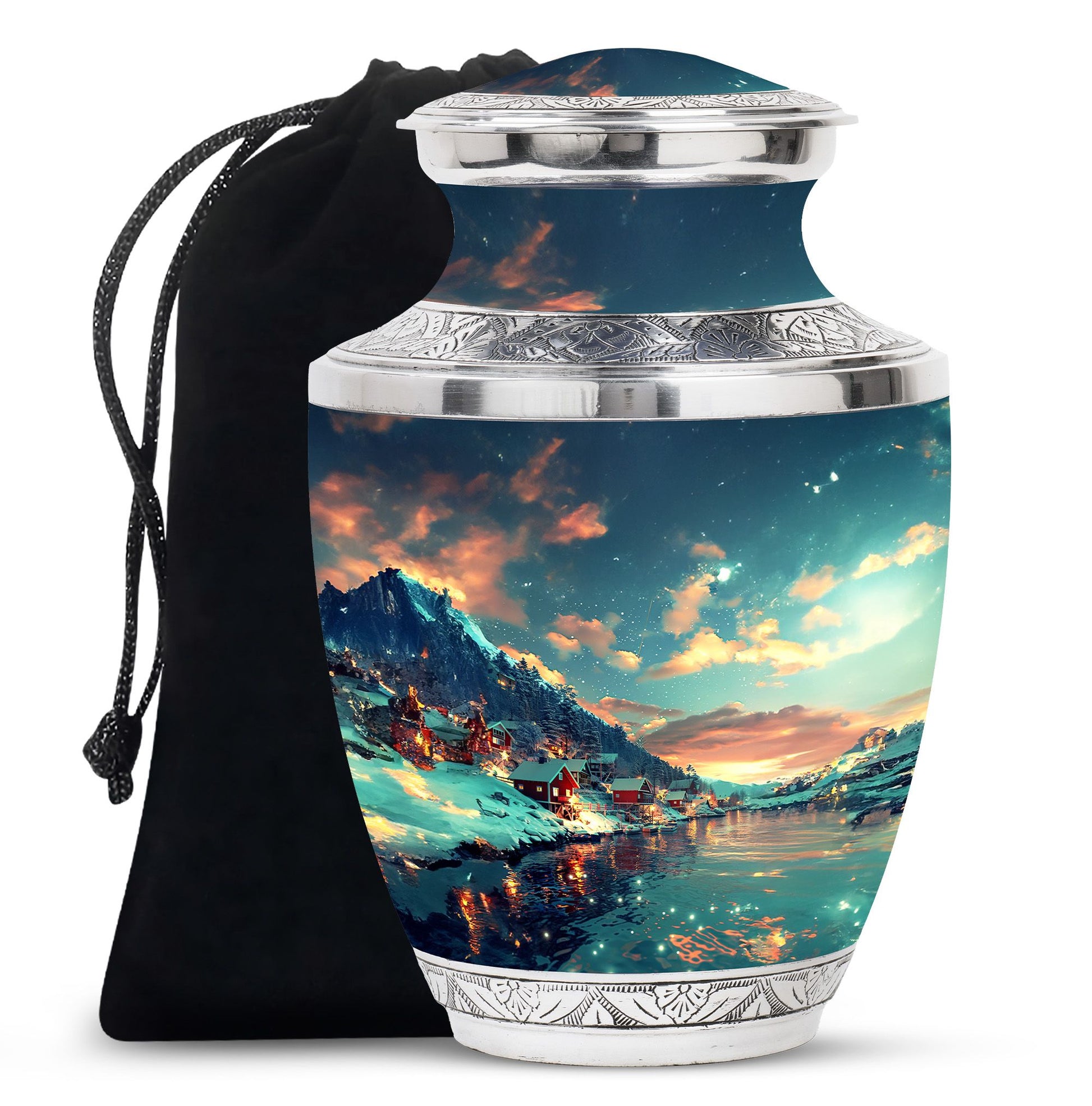Majestic Sky Theme Large Urn 10 Inch
