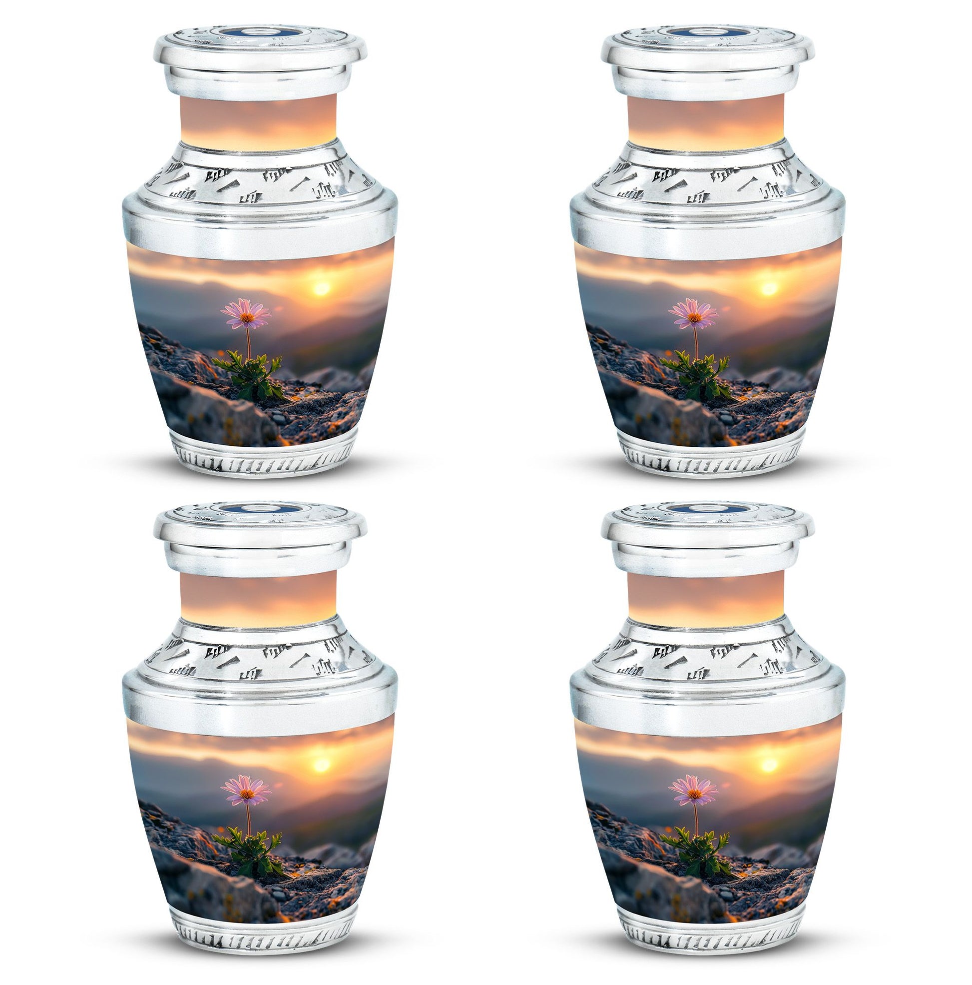 Flower Theme 3 Inch Keepsake Pack of 4