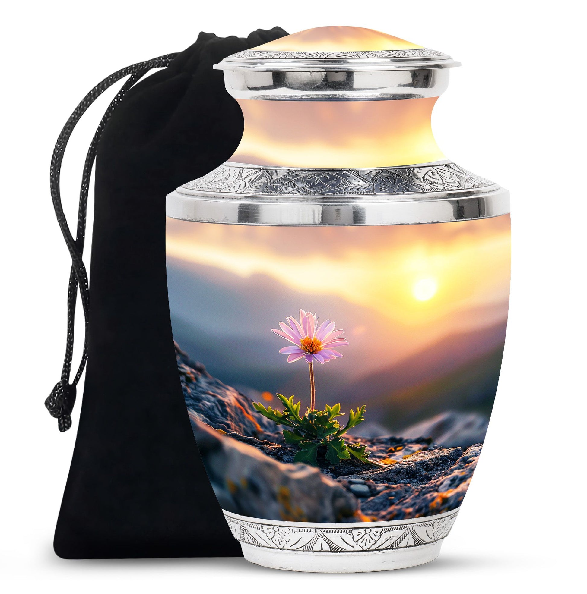 Flower Theme Large Urn 10 Inch