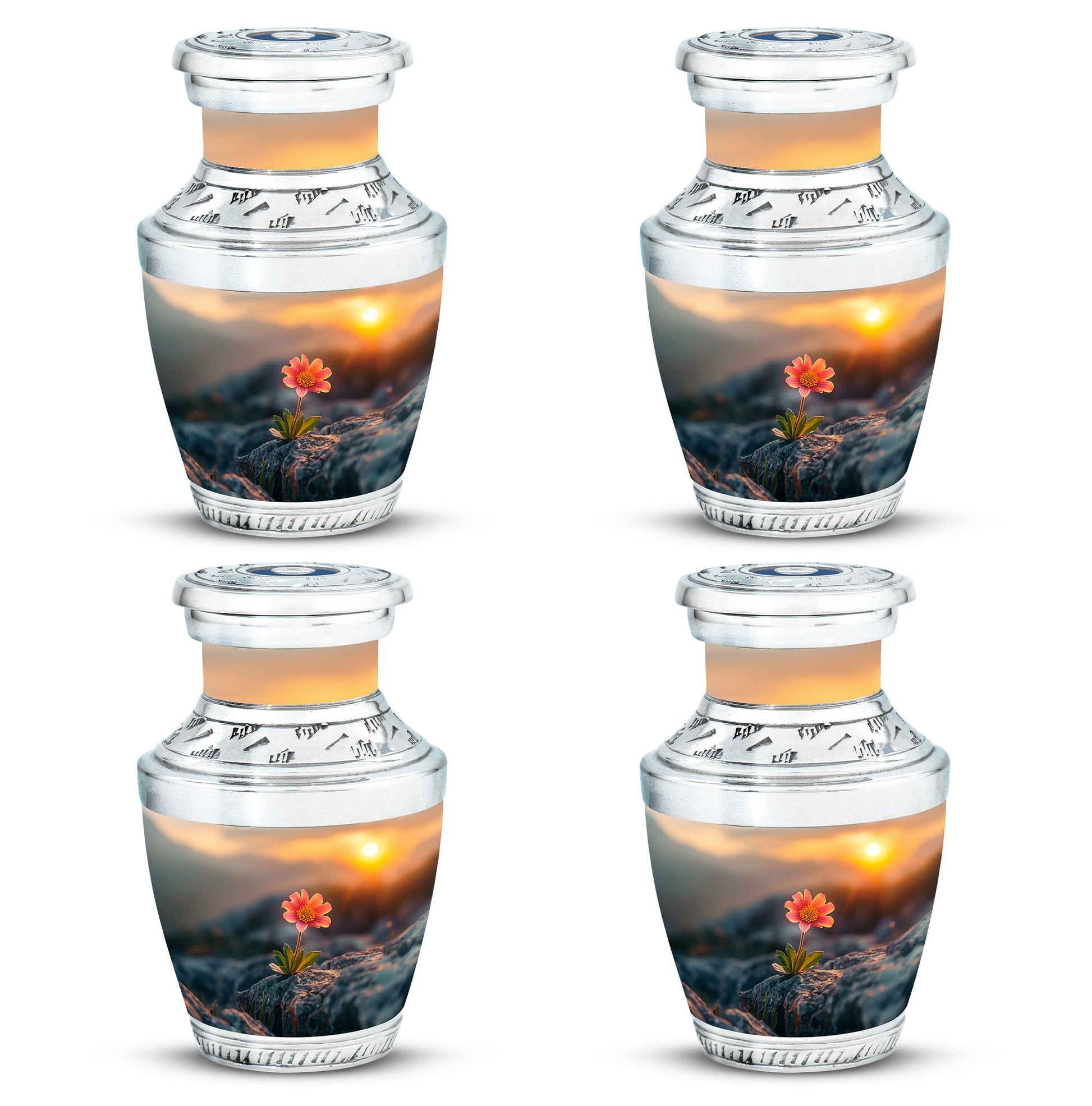 Flower Theme 3 Inch Keepsake Pack of 4
