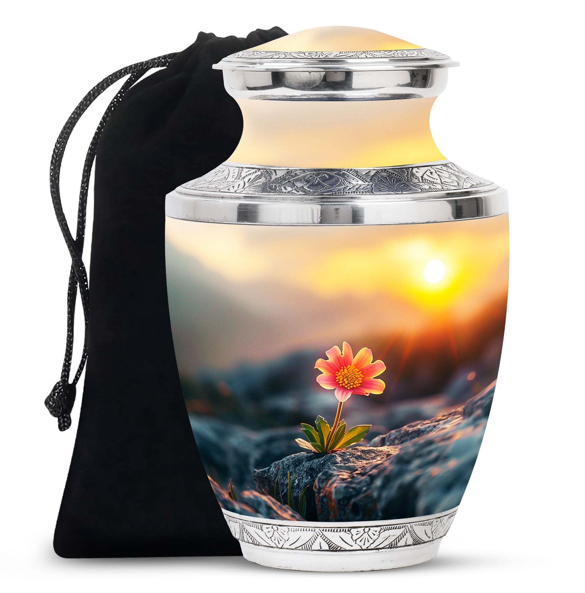 Flower Theme Large Urn 10 Inch