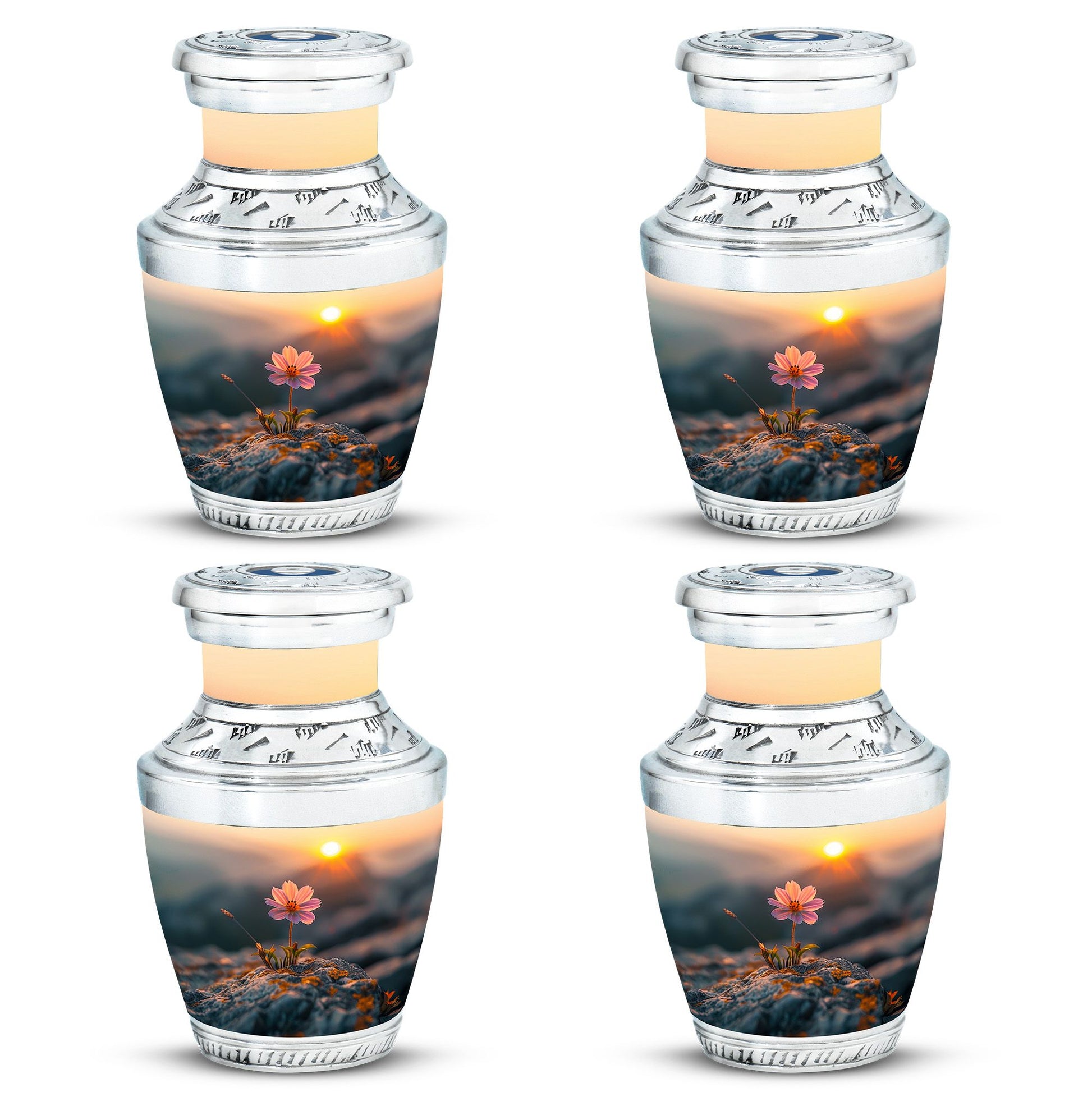 Flower Theme 3 Inch Keepsake Pack of 4