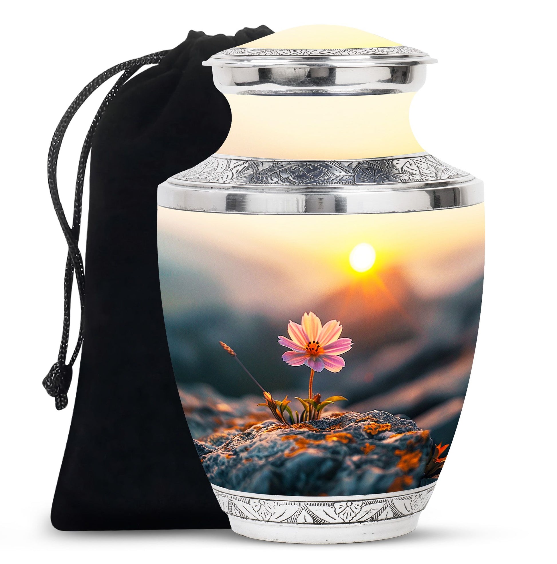 Flower Theme Large Urn 10 Inch