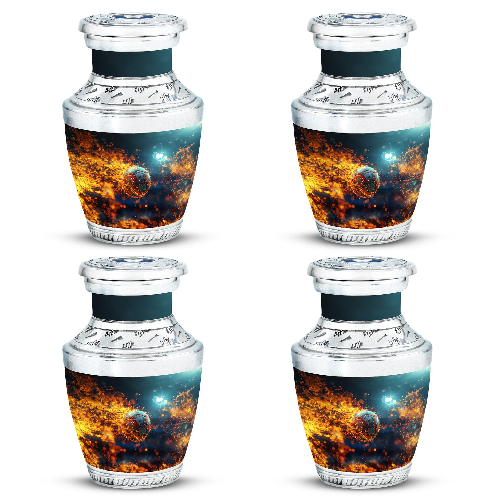 Foothball Theme 3 Inch Keepsake Pack of 4
