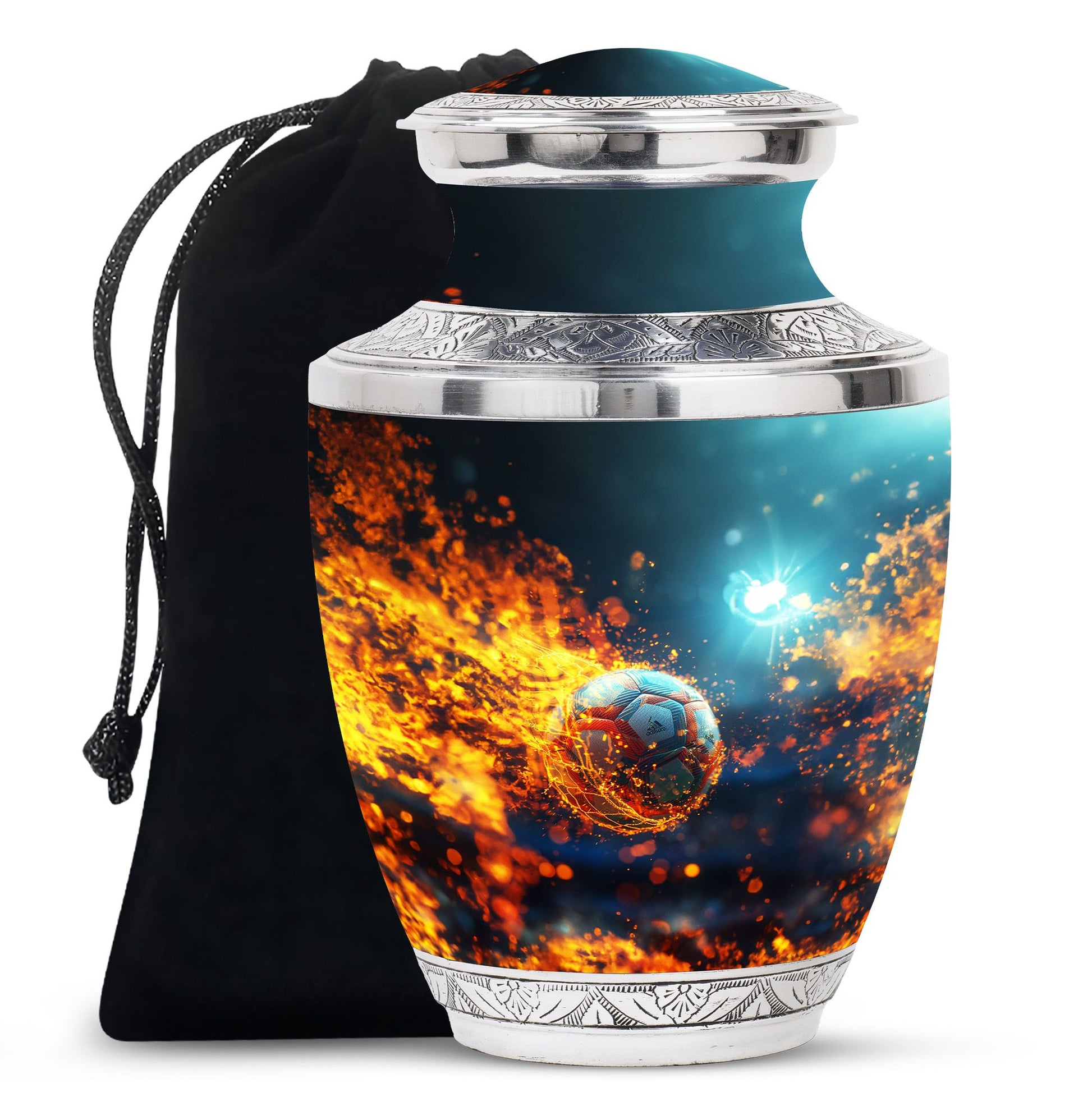 Foothball Theme Large Urn 10 Inch