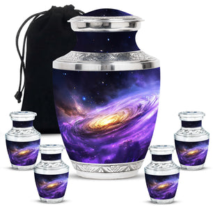 Galaxy Theme Large Urn With 4 Keepsake Urn