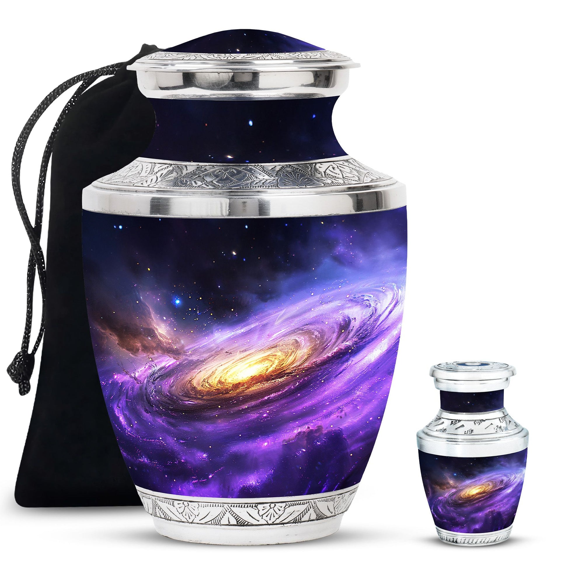 Galaxy Theme Large Urn With 1 Keepsake Urn