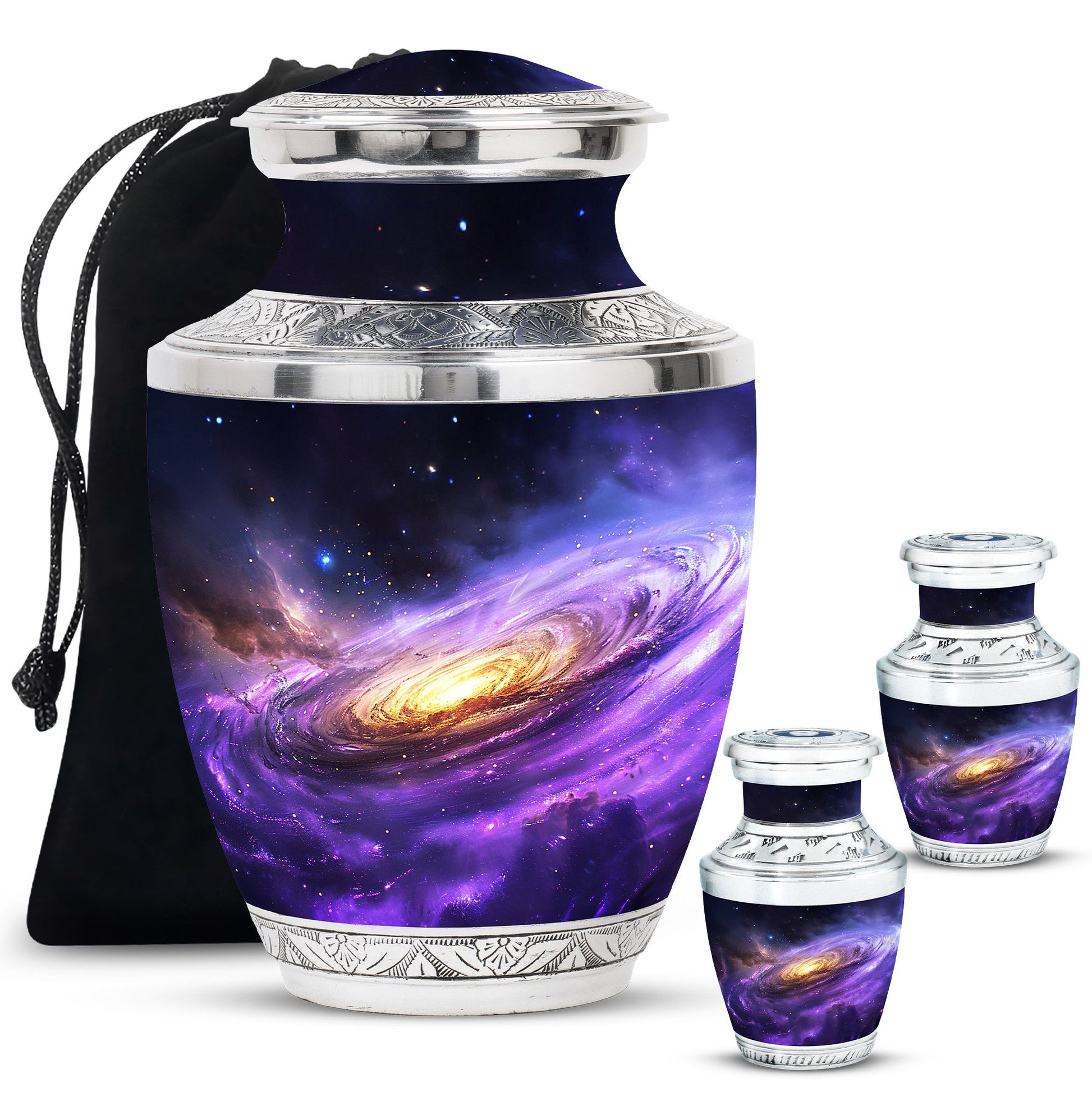 Galaxy Theme Large Urn With 2 Keepsake Urn