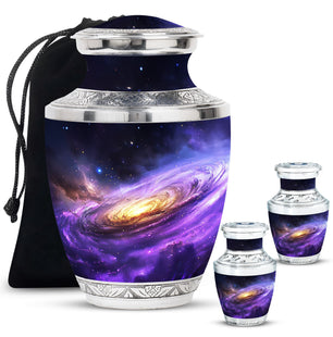 Galaxy Theme Large Urn With 2 Keepsake Urn