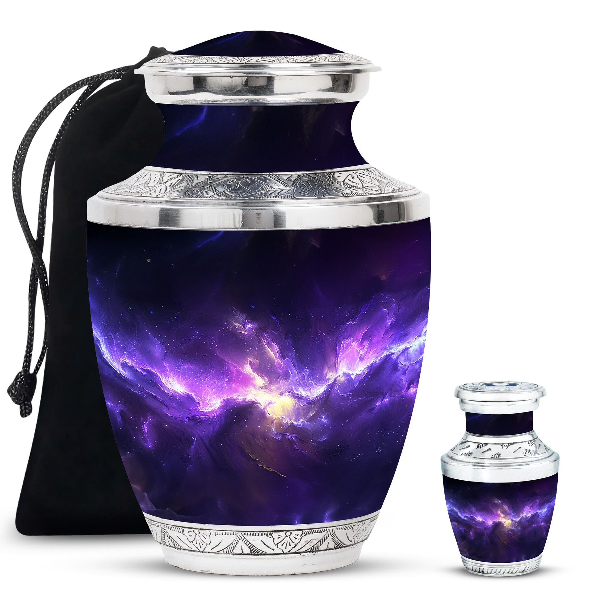 Galaxy Theme Large Urn With 1 Keepsake Urn