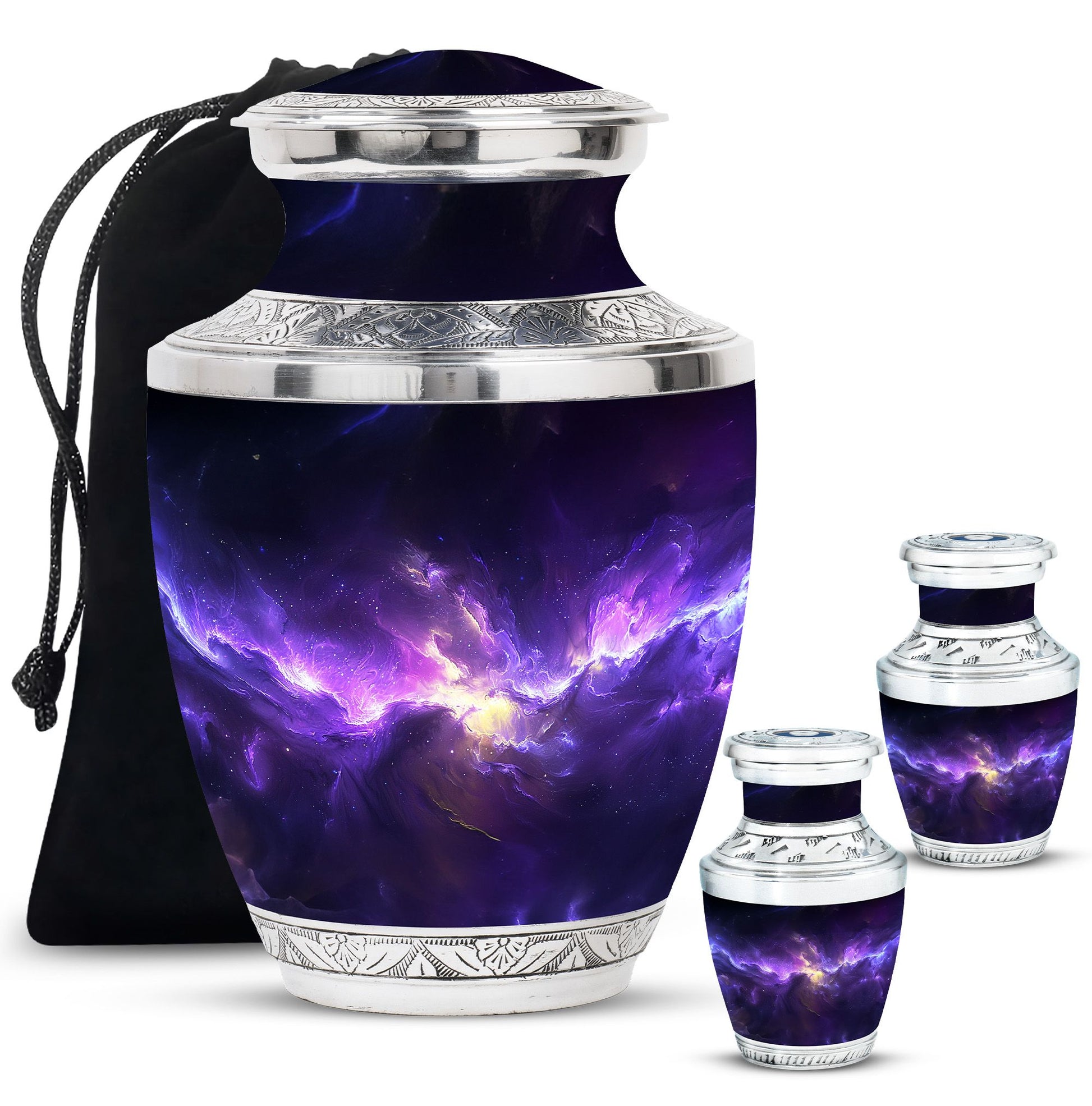 Galaxy Theme Large Urn With 2 Keepsake Urn