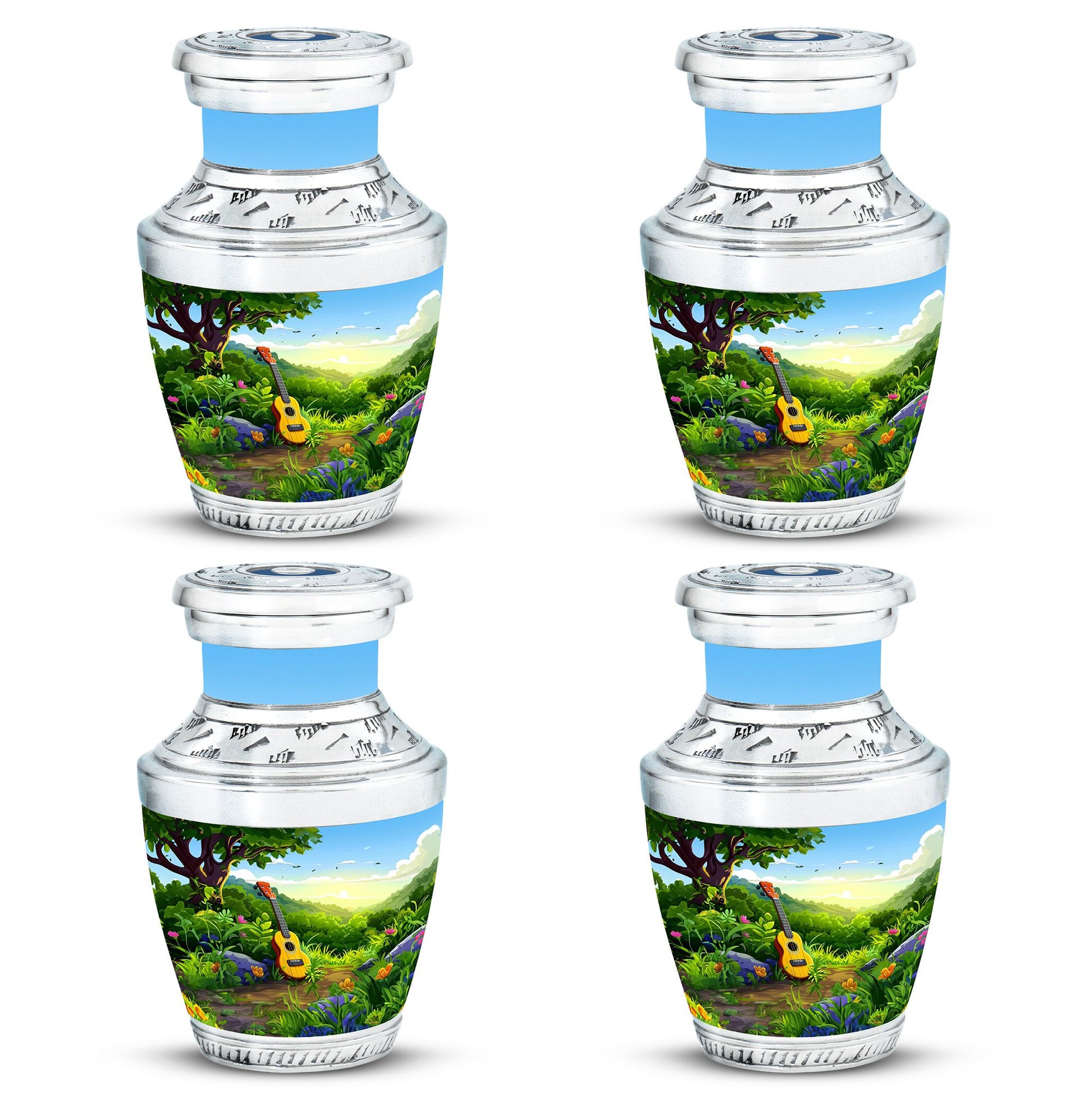 Guitar Theme 3 Inch Keepsake Pack of 4