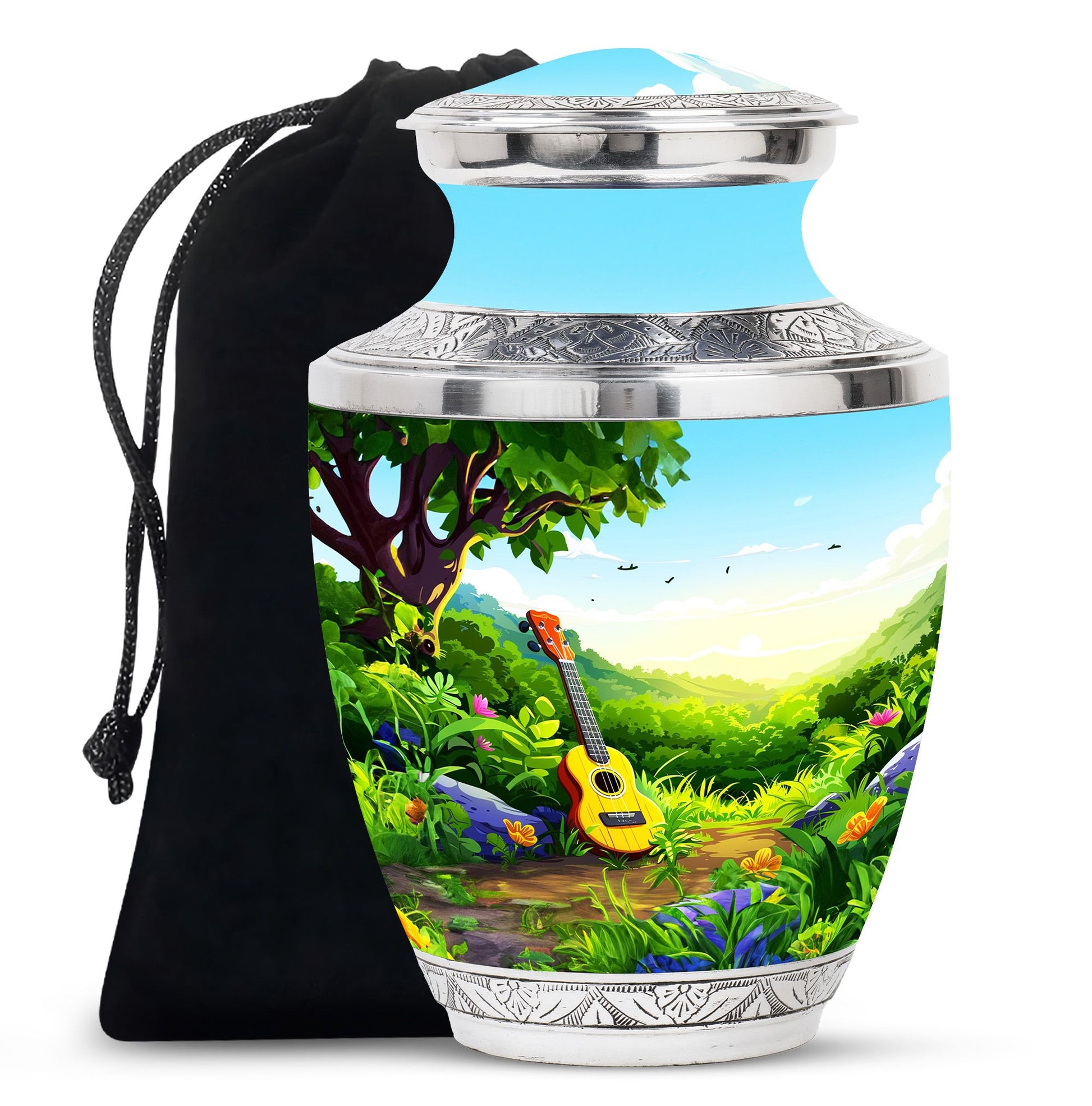 Guitar Theme Large Urn 10 Inch