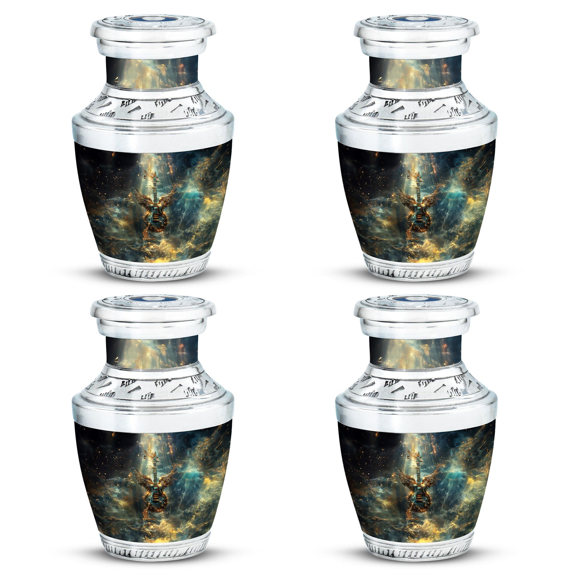 Guitar Theme 3 Inch Keepsake Pack of 4
