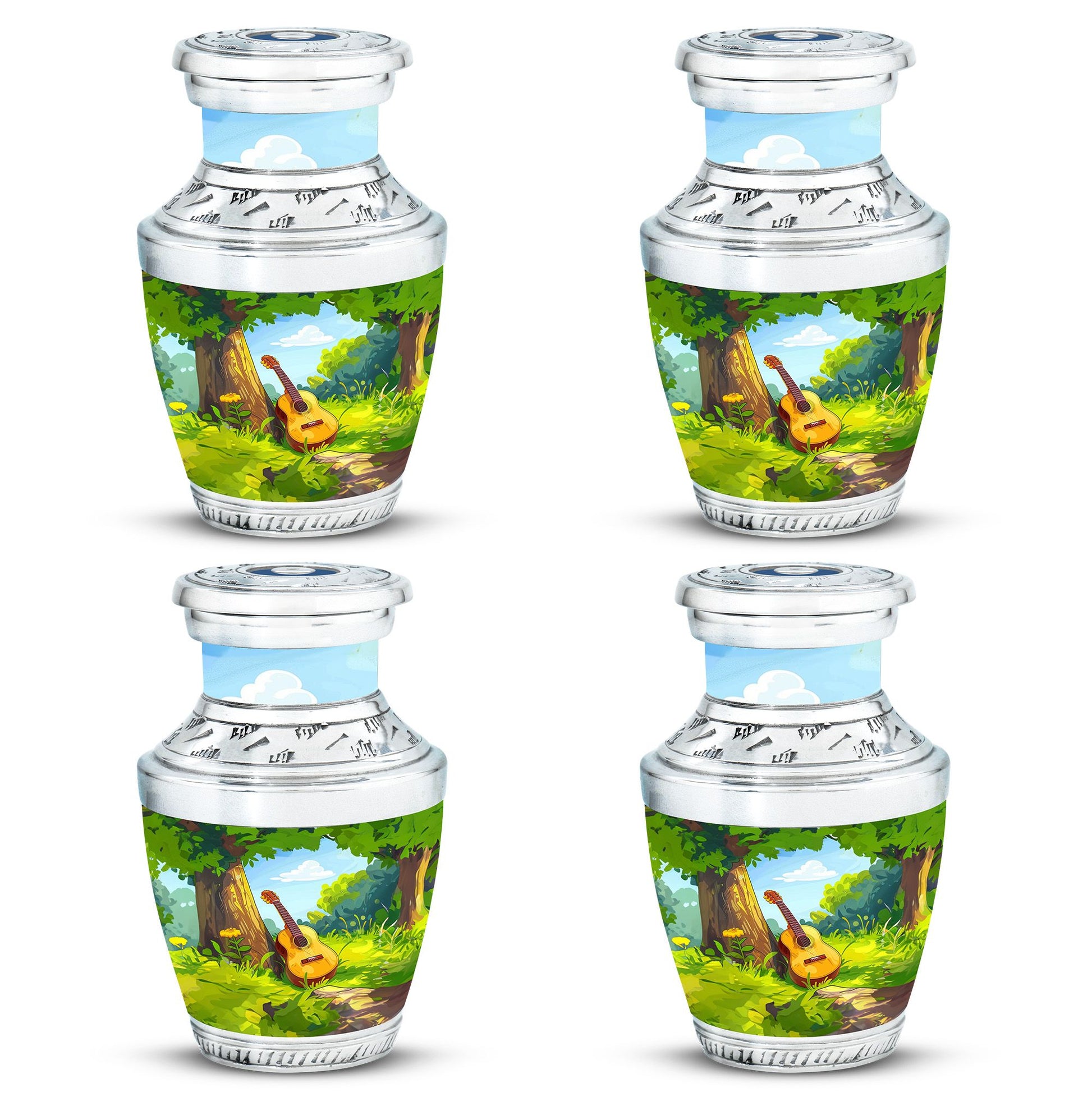 Guitar Theme 3 Inch Keepsake Pack of 4