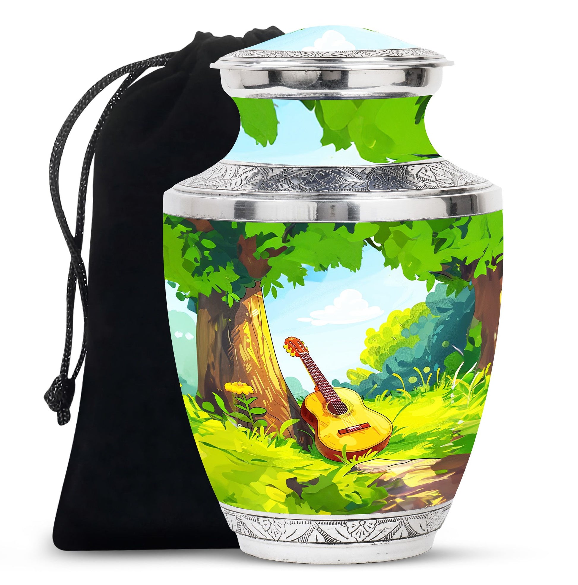 Guitar Theme Large Urn 10 Inch