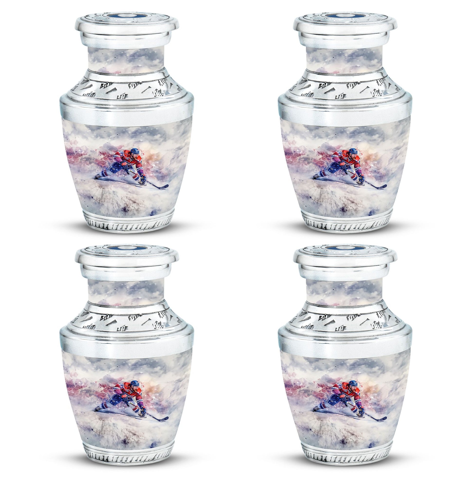 Ice Hockey Theme 3 Inch Keepsake Pack of 4