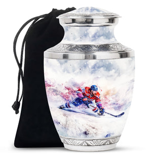 Ice Hockey Theme Large Urn 10 Inch