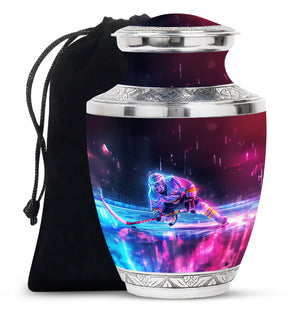 Ice Hockey Theme Large Urn 10 Inch