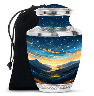 Majestic Sky Theme Large Urn 10 Inch