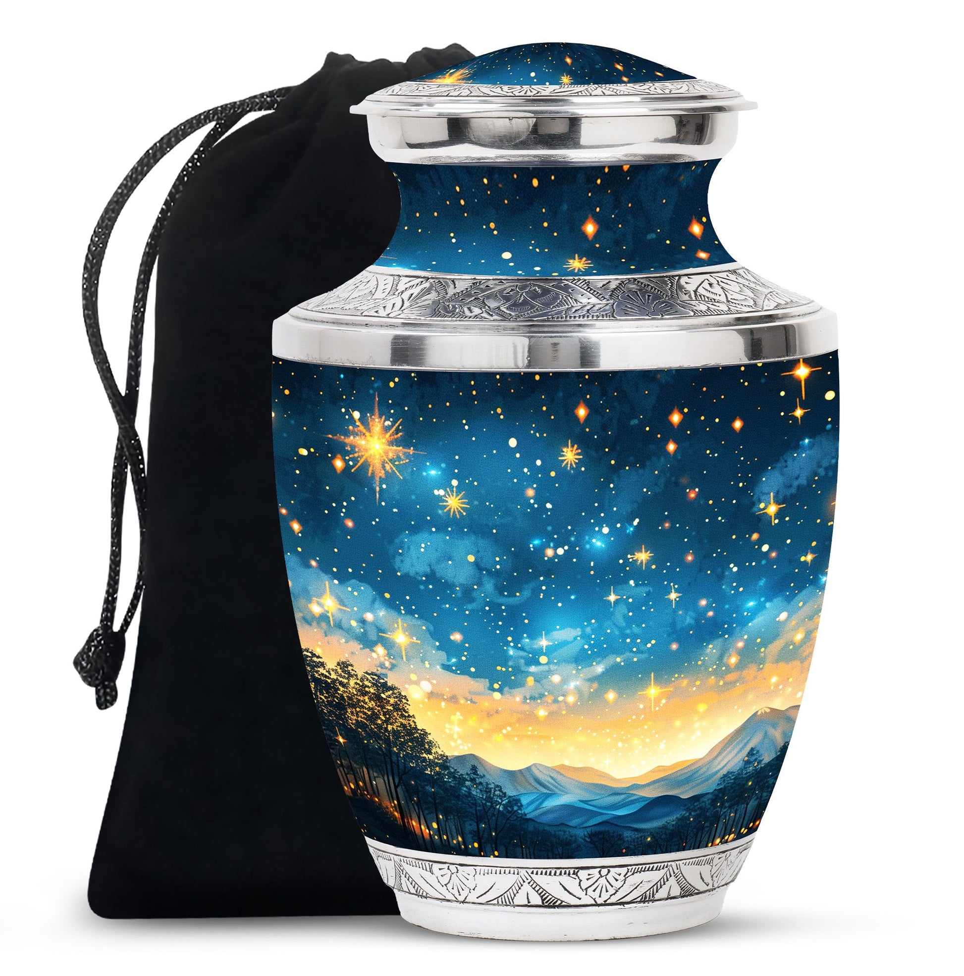 Majestic Sky Theme Large Urn 10 Inch