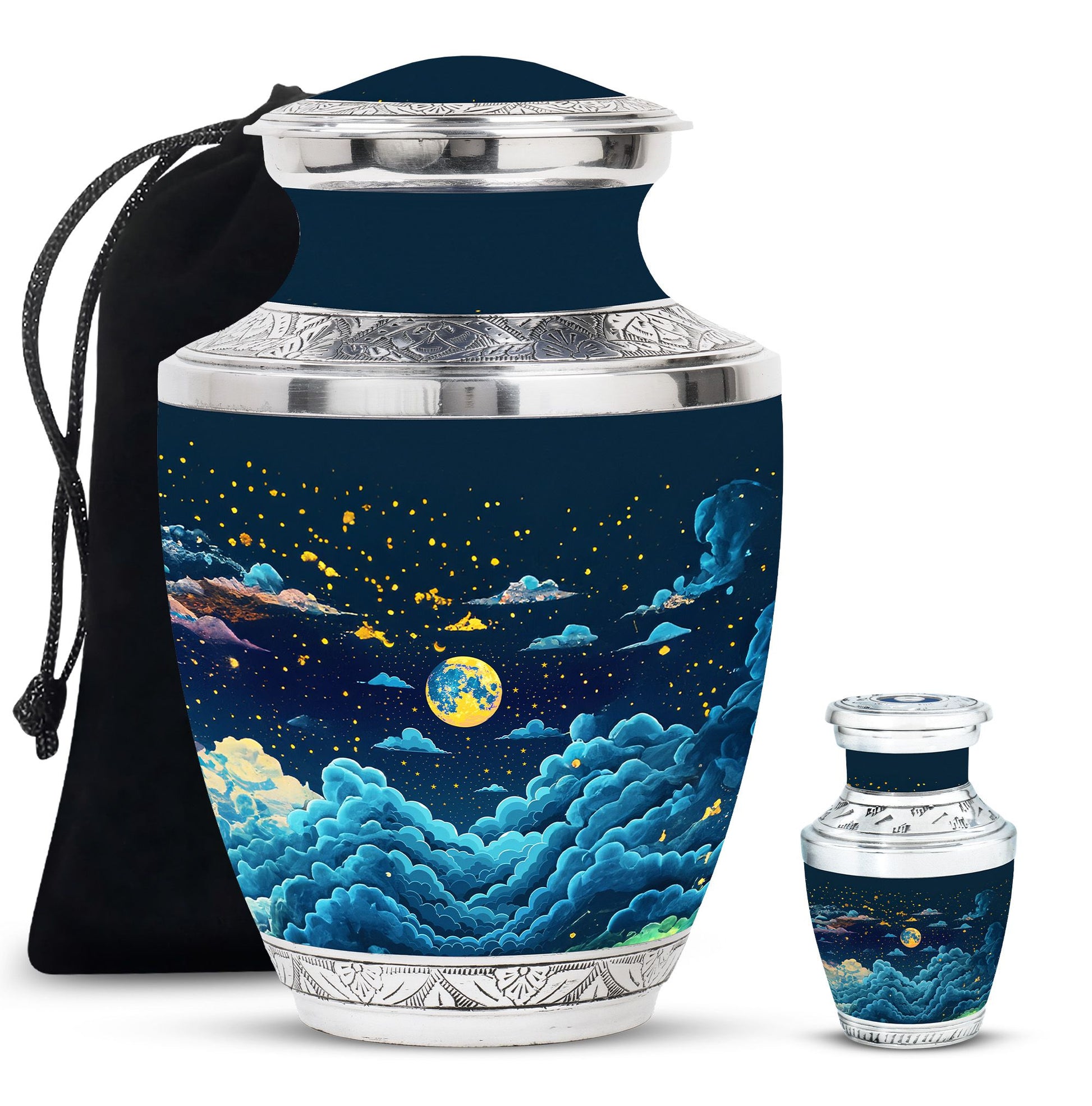 Majestic Moon Theme Large Urn With 1 Keepsake Urn