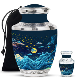 Majestic Moon Theme Large Urn With 1 Keepsake Urn