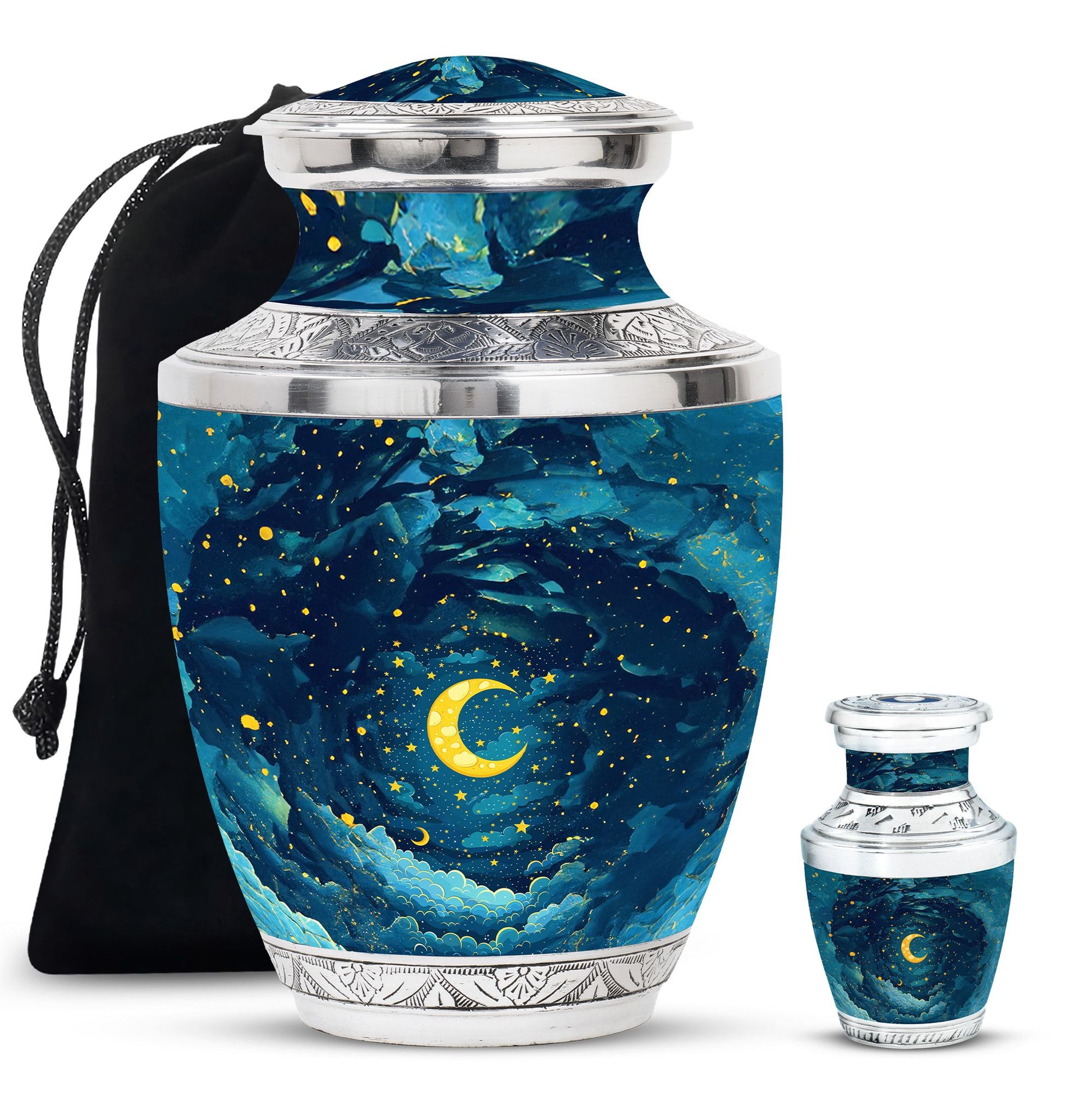 Majestic Moon Theme Large Urn With 1 Keepsake Urn