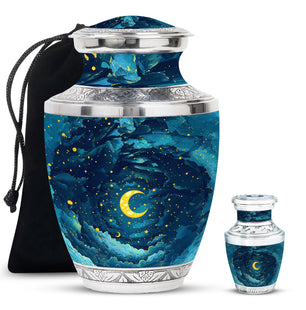 Majestic Moon Theme Large Urn With 1 Keepsake Urn