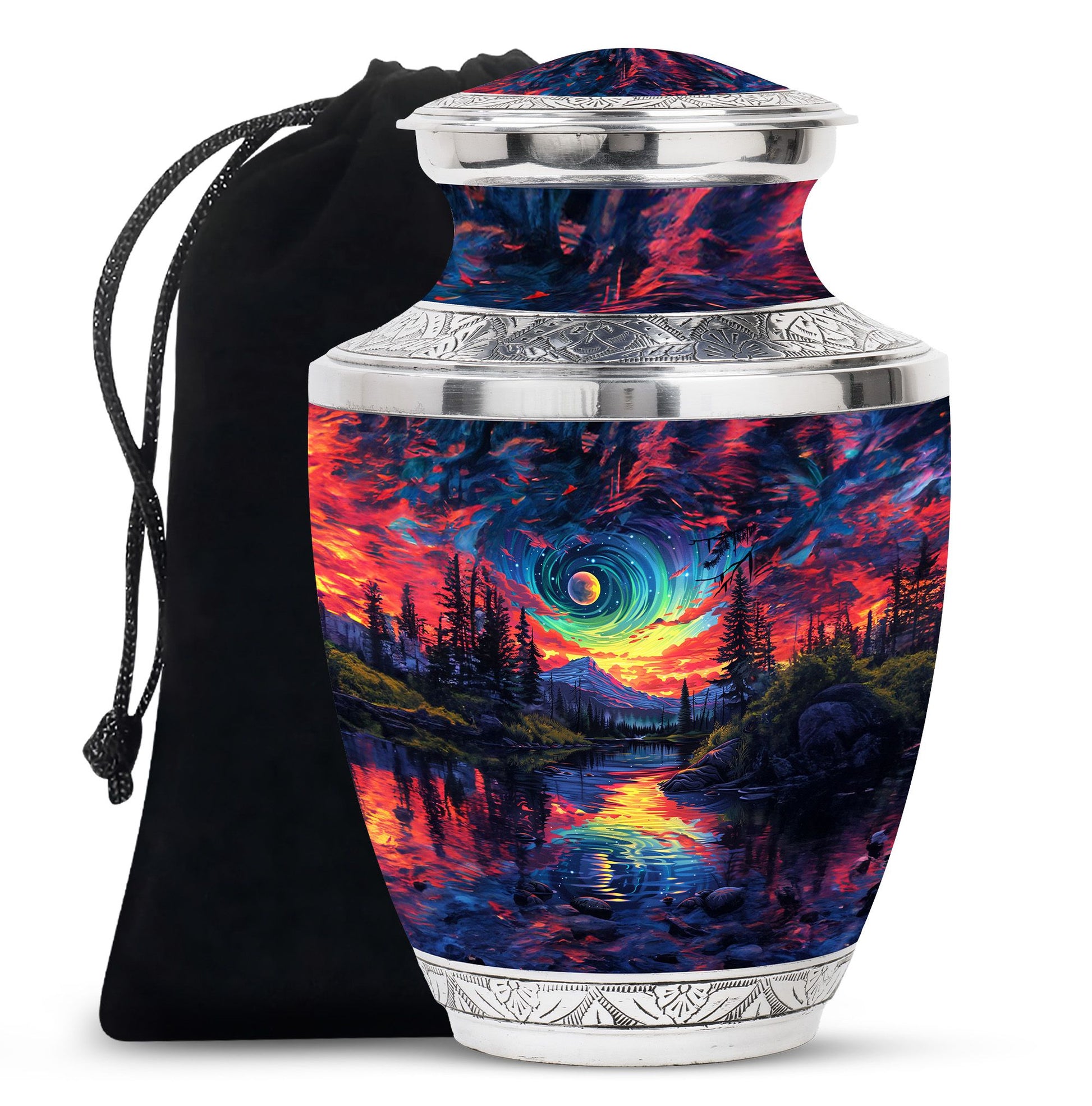 Majestic Sky Theme Large Urn 10 Inch