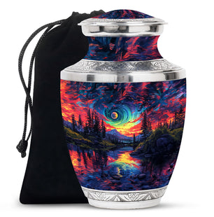 Majestic Sky Theme Large Urn 10 Inch